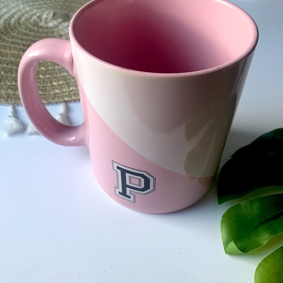 Victoria’s Secret PINK Monogram Oversized Mug Pink White w Logo NEW - Picture 2 of 5